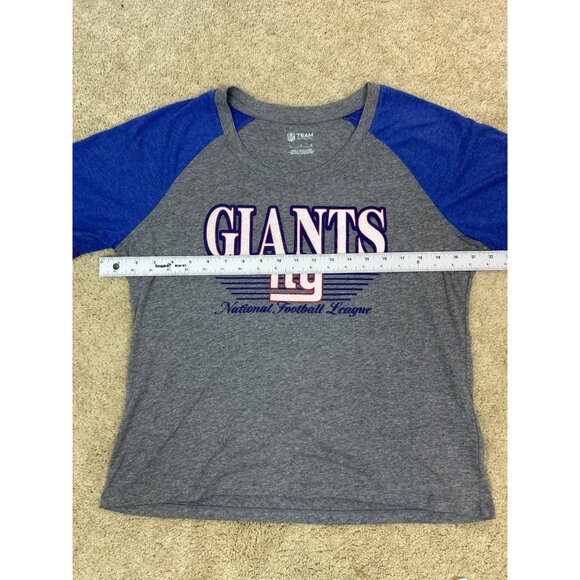NFL Team Apparel New York Giants NY T Shirt Women's L Gray Tee Short Sleeve - Picture 5 of 6